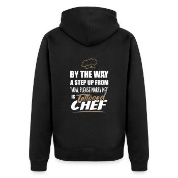 Tattooed chef is the most attractive - Unisex Premium Organic Zip Hoodie - black - Back - Nico (187cm)