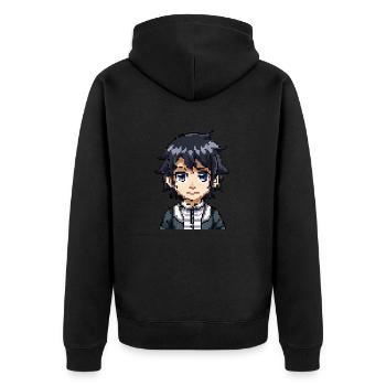 Figurine d’anime en 8 bits - Veste à capuche bio Premium Unisexe - noir - Dos - Nico (187cm)