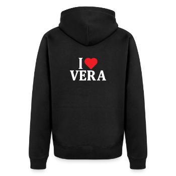J’adore t-shirt Idée cadeau vrai t-shirt - Veste à capuche bio Premium Unisexe - noir - Dos - Nico (187cm)