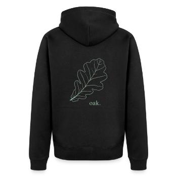 Chêne. - Veste à capuche bio Premium Unisexe - noir - Dos - Nico (187cm)