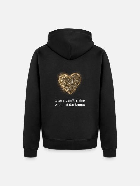 Stars can't shine without darkness - Unisex Premium Bio Zip Hoodie - Schwarz