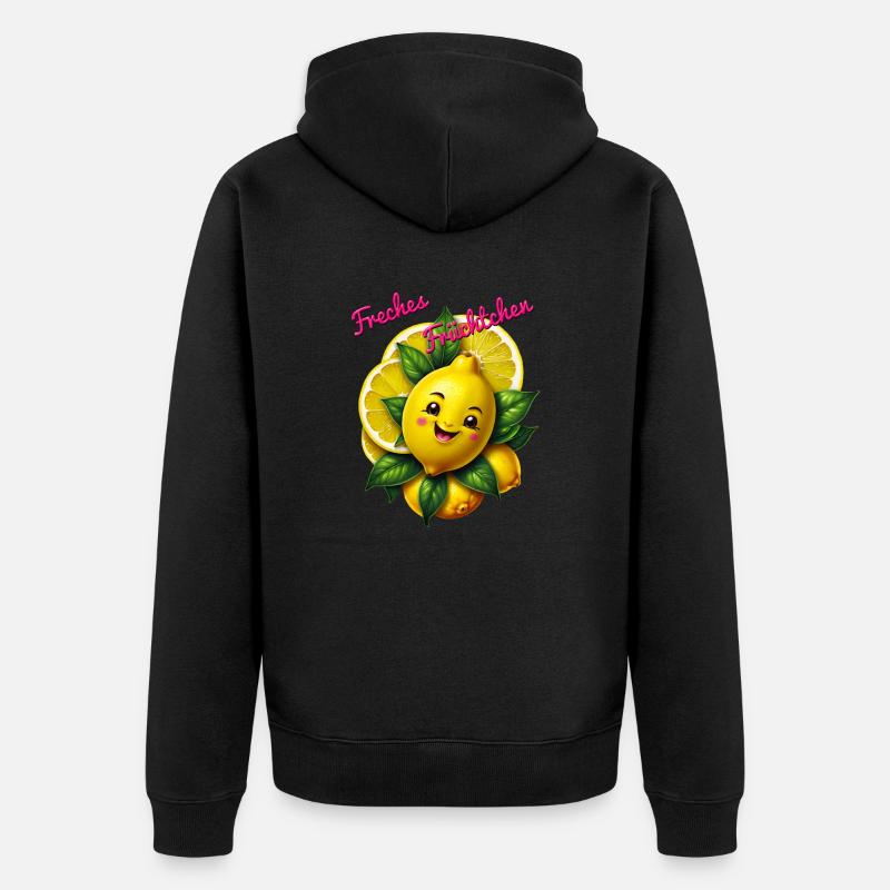 Freches Früchtchen - Unisex Premium Bio Zip Hoodie - Schwarz