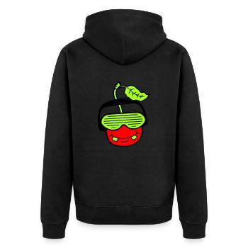 Cherry DJ Fruit Face Grins Party Club Music - Unisex Premium Organic Zip Hoodie - black - Back - Nico (187cm)