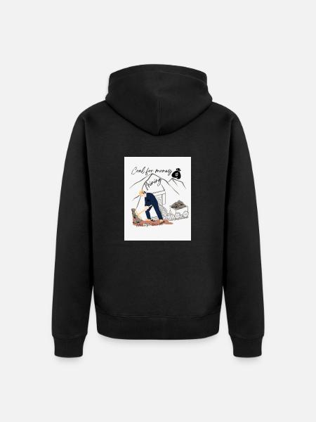 Mining Design - Unisex Premium Organic Zip Hoodie - black