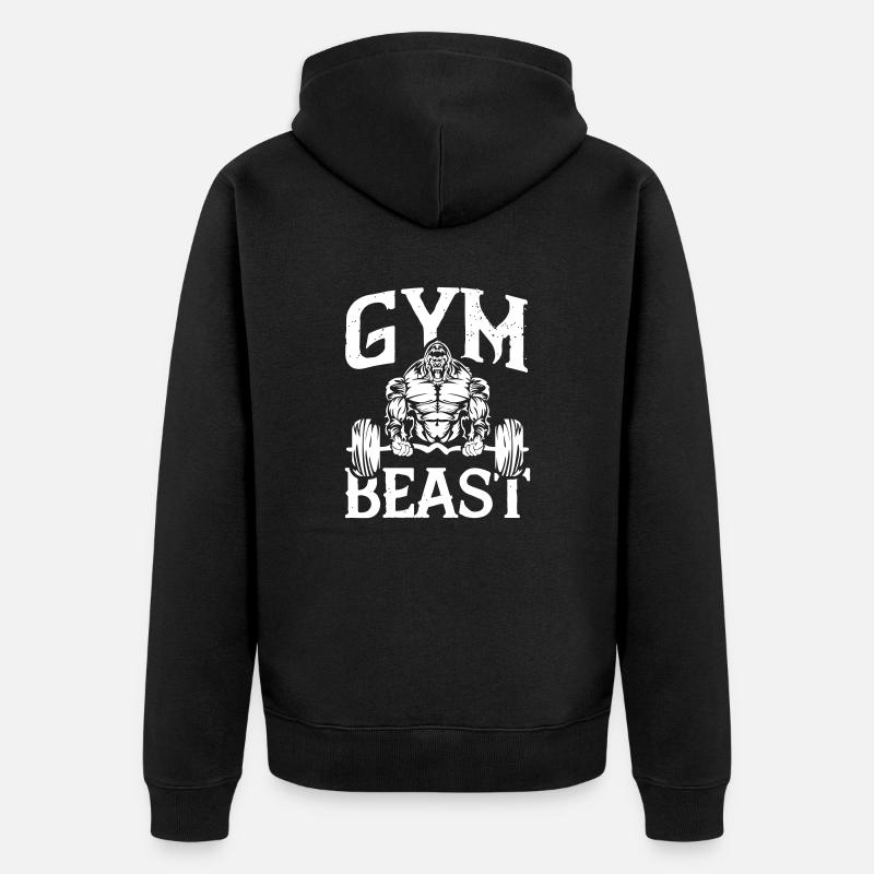 Gorille Gym Bête - Veste à capuche bio Premium Unisexe - noir