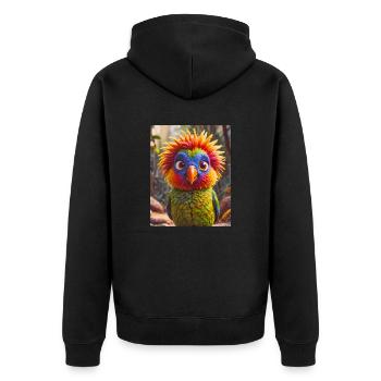 super süßes australisches Tier Regenbogenlorikeet - Unisex Premium Bio Zip Hoodie - Schwarz - Hinten - Nico (187cm)