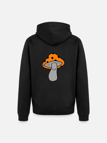 Pilz Mushroom - Unisex Premium Bio Zip Hoodie - Schwarz