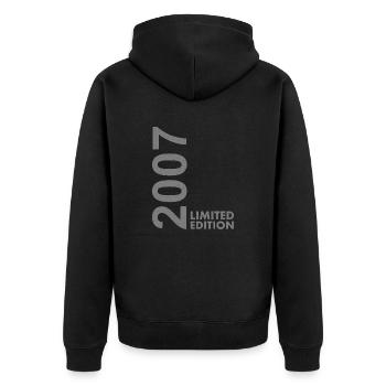 2007 Limited Edition - Unisex Premium Organic Zip Hoodie - black - Back - Nico (187cm)