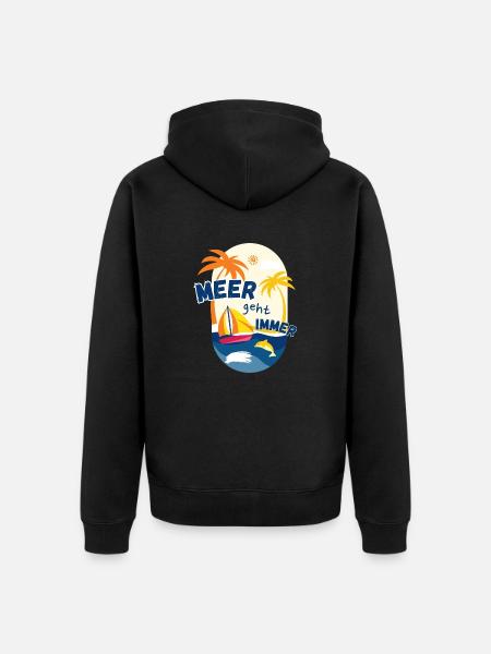 Meer geht immer - Unisex Premium Bio Zip Hoodie - Schwarz