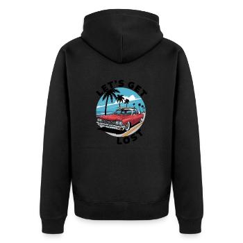 Let’s Get Lost - Unisex Premium Organic Zip Hoodie - black - Back - Nico (187cm)
