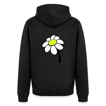 Petite Fleur Marguerite Blanche Décorative Belle Nature - Veste à capuche bio Premium Unisexe - noir - Dos - Nico (187cm)