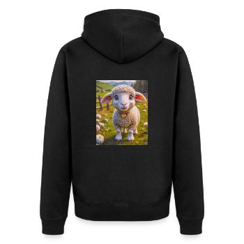 Animaux super mignons dans une ferme – moutons - Veste à capuche bio Premium Unisexe - noir - Dos - Nico (187cm)
