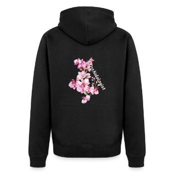Orchidologist - Unisex Premium Organic Zip Hoodie - black - Back - Nico (187cm)