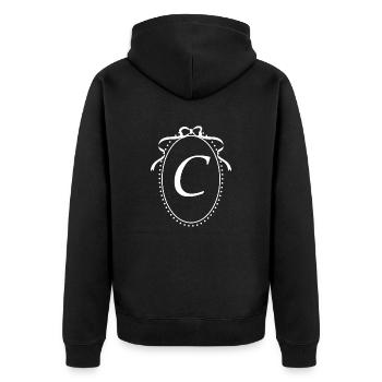 Vintage Letter c Ribbon - Gift Idea - Unisex Premium Organic Zip Hoodie - black - Back - Nico (187cm)
