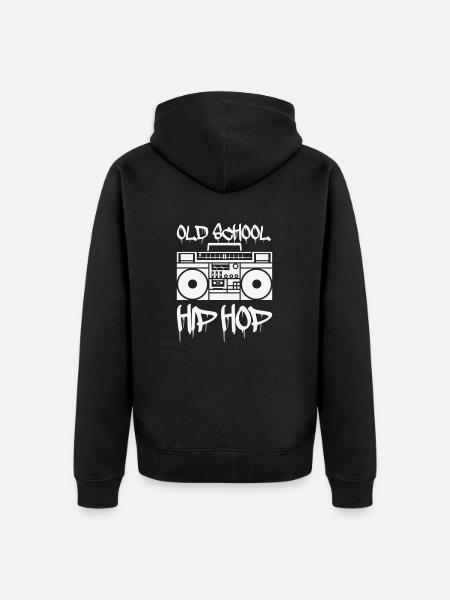 ghettoblaster old school - Unisex Premium Bio Zip Hoodie - Schwarz