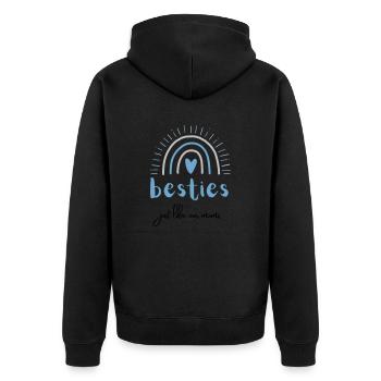 besties just like our moms | best friends - Unisex Premium Bio Zip Hoodie - Schwarz - Hinten - Nico (187cm)