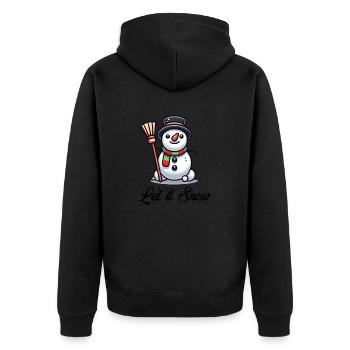 Schneemann Comic - Unisex Premium Bio Zip Hoodie - Schwarz - Hinten - Nico (187cm)