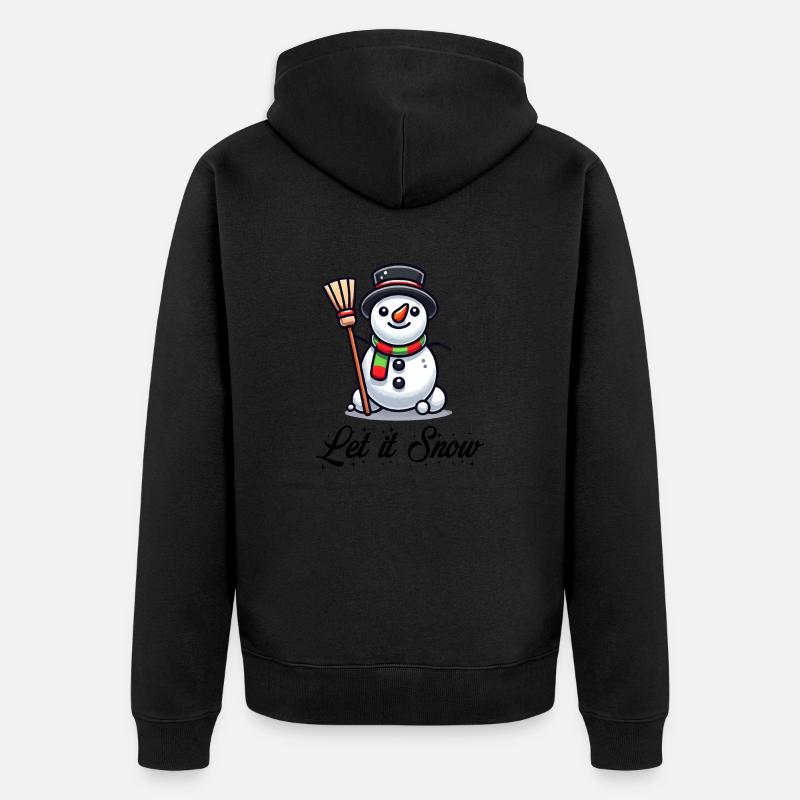 Schneemann Comic - Unisex Premium Bio Zip Hoodie - Schwarz