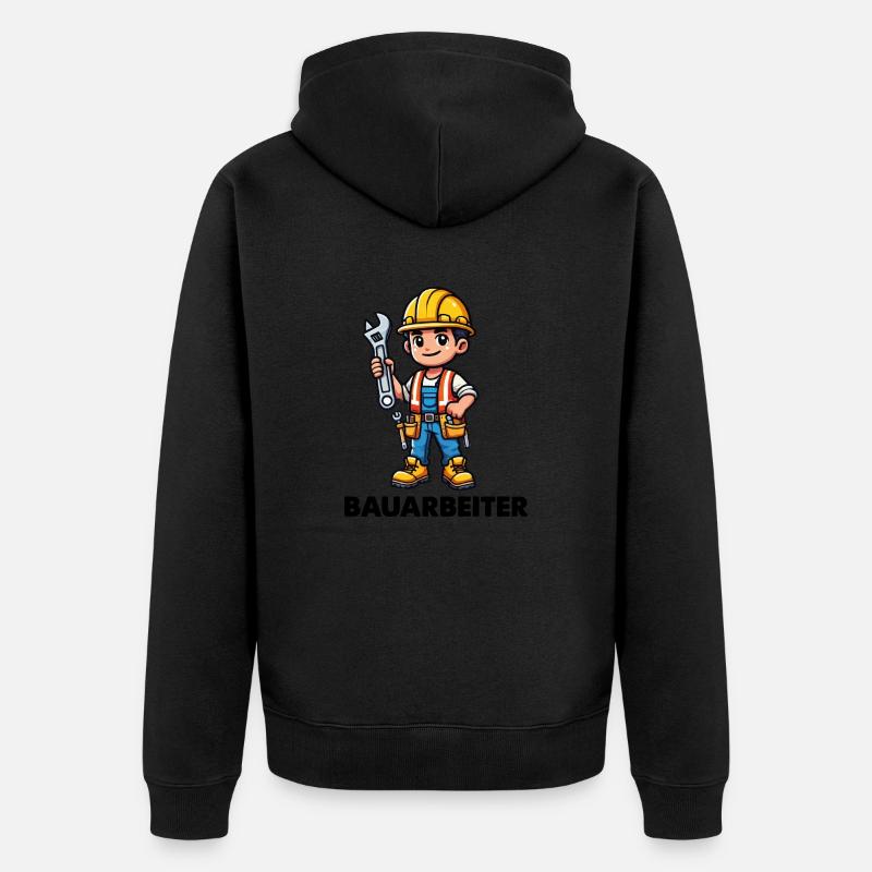Ouvrier du bâtiment - Veste à capuche bio Premium Unisexe - noir