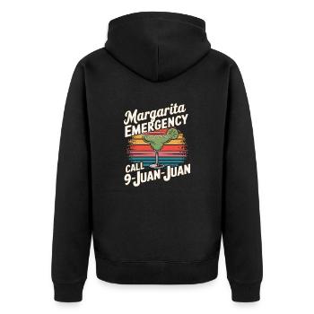 Spaßiger Cocktail-Spruch - Unisex Premium Bio Zip Hoodie - Schwarz - Hinten - Nico (187cm)