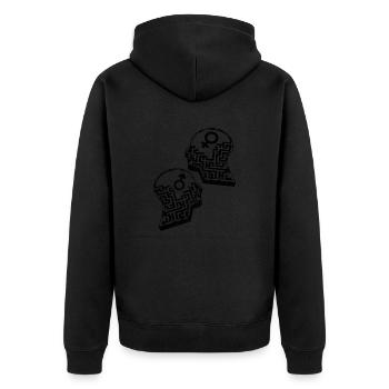 Gender Labyrinth - Unisex Premium Organic Zip Hoodie - black - Back - Nico (187cm)