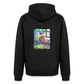Katerstimmung - Unisex Premium Bio Zip Hoodie - Schwarz - Hinten - Nico (187cm)