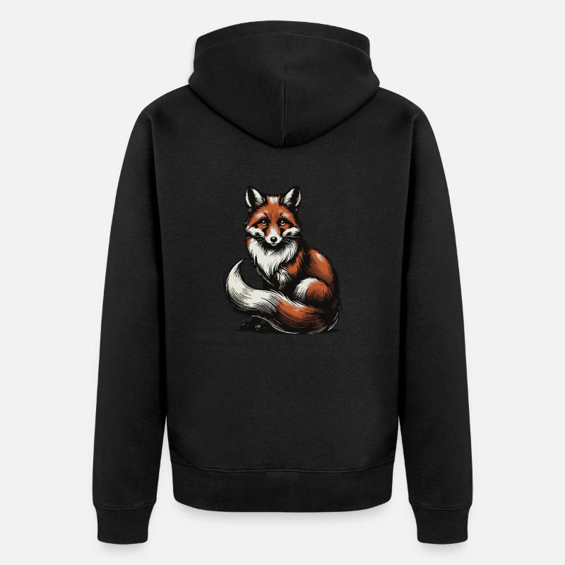Renard - Veste à capuche bio Premium Unisexe - noir