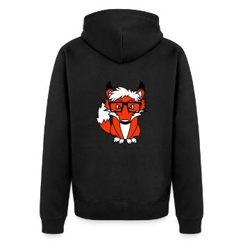 Fox Nerd Lunettes à monture en corne Geek Smart Intelligent Cool - Veste à capuche bio Premium Unisexe - noir - Dos - Nico (187cm)