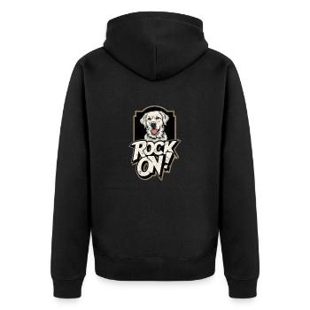 Chien Labrador Retriever - Rock on - Veste à capuche bio Premium Unisexe - noir - Dos - Nico (187cm)