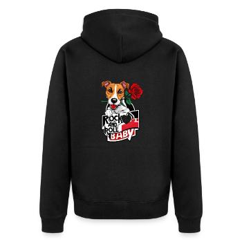 Jack Russel Dog - Rock on - Veste à capuche bio Premium Unisexe - noir - Dos - Nico (187cm)