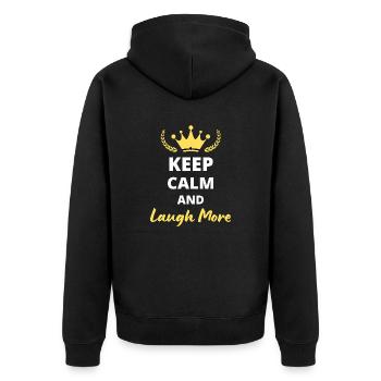 Keep Calm and Laugh More - Veste à capuche bio Premium Unisexe - noir - Dos - Nico (187cm)