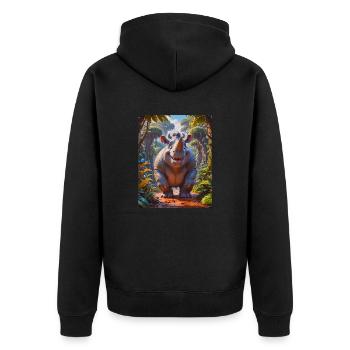 animaux africains super mignons – Meerkat - Veste à capuche bio Premium Unisexe - noir - Dos - Nico (187cm)