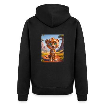 Animaux africains super mignons – Guépard - Veste à capuche bio Premium Unisexe - noir - Dos - Nico (187cm)