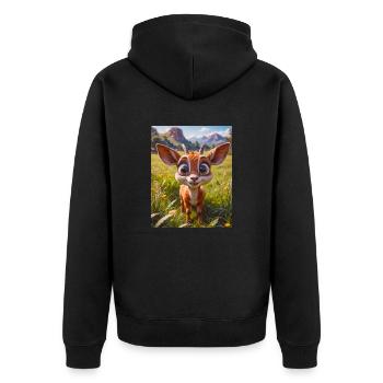 animaux africains super mignons – Antilope - Veste à capuche bio Premium Unisexe - noir - Dos - Nico (187cm)