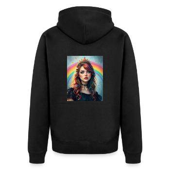 Rainbow Punk Princess - Unisex Premium Organic Zip Hoodie - black - Back - Nico (187cm)