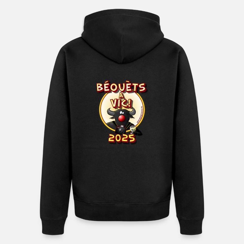 beouets front 2025 - Veste à capuche bio Premium Unisexe - noir