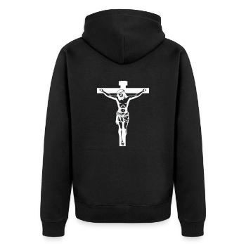 Croix de Jésus - Veste à capuche bio Premium Unisexe - noir - Dos - Nico (187cm)