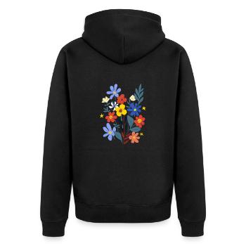 Le pouvoir des fleurs - Veste à capuche bio Premium Unisexe - noir - Dos - Nico (187cm)