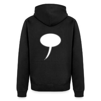 Speech Bubble Design Long - Unisex Premium Organic Zip Hoodie - black - Back - Nico (187cm)