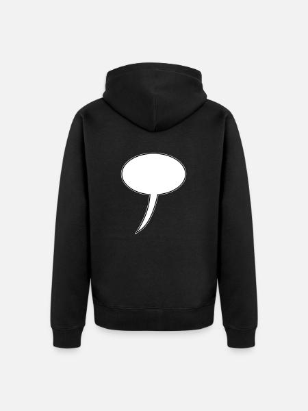 Speech Bubble Design Long - Unisex Premium Organic Zip Hoodie - black
