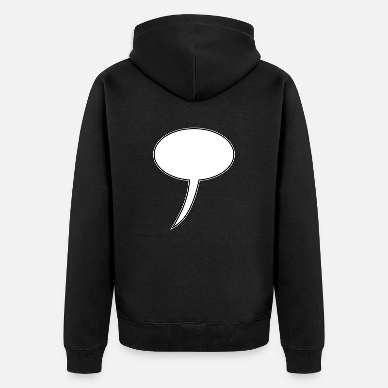 Speech Bubble Design Long - Unisex Premium Organic Zip Hoodie - black