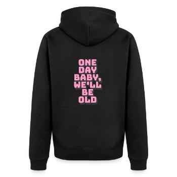 Motivational Poster - Unisex Premium Bio Zip Hoodie - Schwarz - Hinten - Nico (187cm)