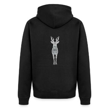 Geometric Animal Silhouette - Unisex Premium Bio Zip Hoodie - Schwarz - Hinten - Nico (187cm)