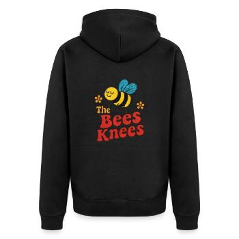 Die Knie der Biene – die süßesten von allen - Unisex Premium Bio Zip Hoodie - Schwarz - Hinten - Nico (187cm)