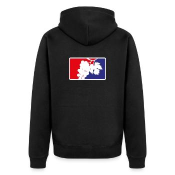 MLW - Major League Weinbau - Unisex Premium Bio Zip Hoodie - Schwarz - Hinten - Nico (187cm)