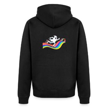 Un fantôme patine à roulettes sur une patinoire arc-en-ciel - Veste à capuche bio Premium Unisexe - noir - Dos - Nico (187cm)