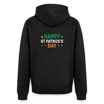 Joyeux Saint-Patrick T-Shirt festif - Veste à capuche bio Premium Unisexe - noir - Dos - Nico (187cm)