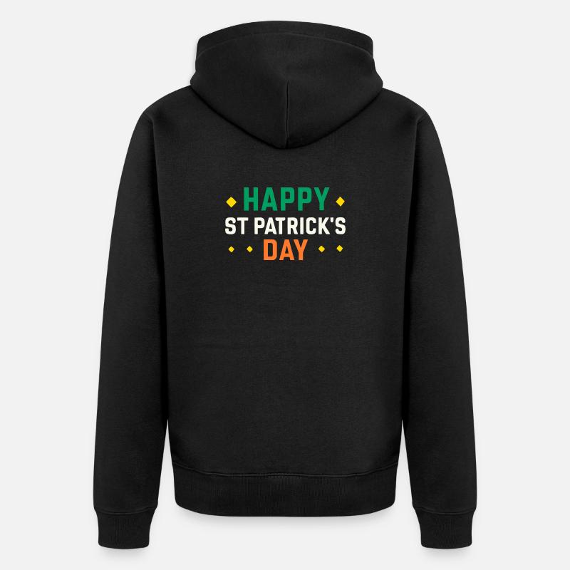 Joyeux Saint-Patrick T-Shirt festif - Veste à capuche bio Premium Unisexe - noir