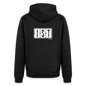 Istanbul IST, City Souvenir Hoodie, Tasse, Tasche - Unisex Premium Bio Zip Hoodie - Schwarz - Hinten - Nico (187cm)