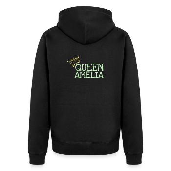 Amelia - Unisex Premium Bio Zip Hoodie - Schwarz - Hinten - Nico (187cm)